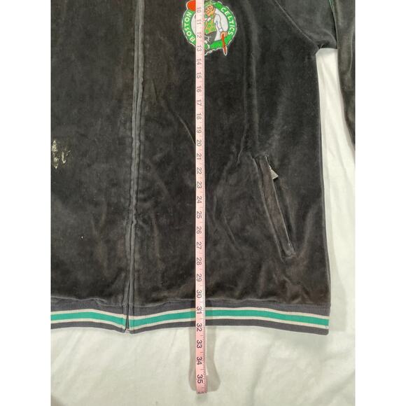 UNK NBA Vintage Boston Celtics Velour Full Zip Track Jacket XL Black - Picture 13 of 15